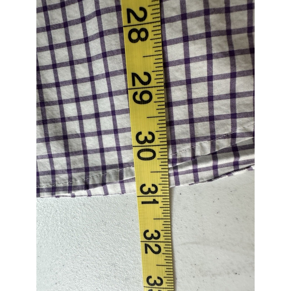 johnnie-O TCU Horned Frogs Embroidered Check Button-Down Shirt Purple/White L - Picture 11 of 12